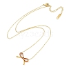 Ion Plating(IP) Golden Tone 304 Stainless Steel Enamel Bowknot Pendant Necklaces for Women NJEW-K276-07G-02-3