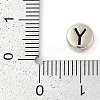 925 Sterling Silver Flat Round with Letter Beads LS-STER-G044-01AS-Y-3