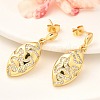 Rack Plating Horse Eye Brass Micro Pave Clear Cubic Zirconia Stud Earrings for Women EJEW-C125-03G-2