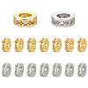 16Pcs 2 Colors Brass Micro Pave Clear Cubic Zirconia European Beads OPDL-UN0001-08-1