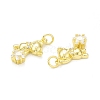Rack Plating Brass Micro Pave Clear Cubic Zirconia Charms KK-C011-48G-2
