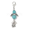 Angel Synthetic Turquoise Beads & Alloy Sea Animal Pendant Decorations HJEW-JM03074-3