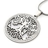 304 Stainless Steel Hollow Tree of Life Pendant Necklaces NJEW-S007-15P-2