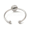 Rack Plating Brass Open Cuff Pad Ring Settings KK-F873-39P-2