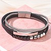 Microfiber Leather Cord Multi-strand Bracelets BJEW-C153-01F-2