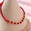 Polyester Cord Braided Bead Bracelets for Women BJEW-L698-03G-02-2