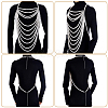 Imitation Pearl White Round Beaded Multi-Layered Shoulder Body Chains for Women AJEW-WH0816-461P-3