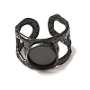 Hammered 304 Stainless Steel Cuff Ring Components SA-CBAC0DF-02B-EB-2