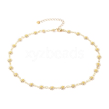 Brass Enamel Daisy Link Chain Necklaces NJEW-JN03173