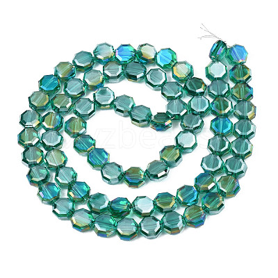 Electroplate Transparent Glass Beads Strands EGLA-N002-27-C05-1
