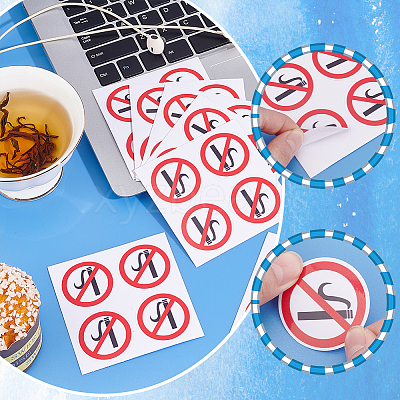 PVC Self-Adhesive No-smoking Warning Stickers STIC-WH0003-017B-1