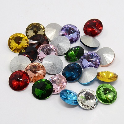 Glass Pointed Back Rhinestone X-RGLA-R003-14mm-M-1