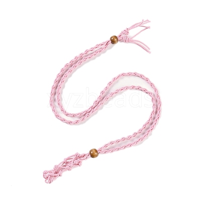 Braided Waxed Cord Empty Macrame Pouch Slider Necklace Making FIND-C061-01F-1