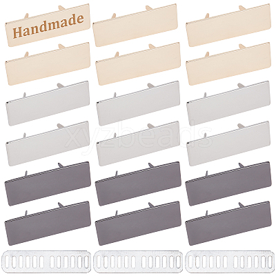 18Pcs 3 Colors Alloy Blank Name Tags FIND-WR0005-10-1