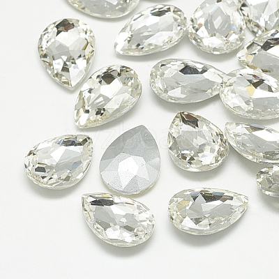 Pointed Back Glass Rhinestone Cabochons RGLA-T081-6x8mm-01-1