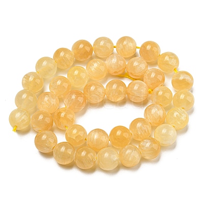 Natural Honey Calcite Beads Strands G-R494-A05-04-1