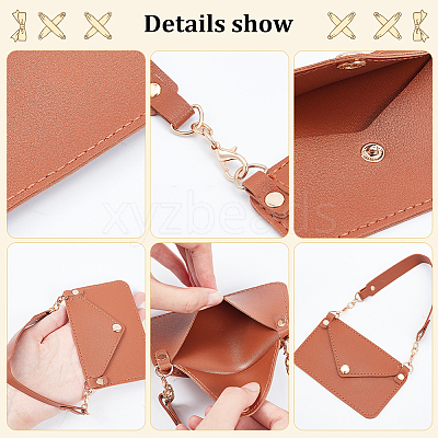 5Pcs 5 Colors Imitation Leather Women's Mini Envelope Clutch Bags AJEW-WR0001-85-1