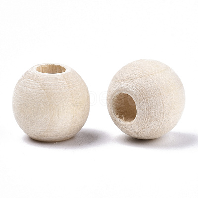 Natural Unfinished Wood Beads WOOD-Q038-12mm-1