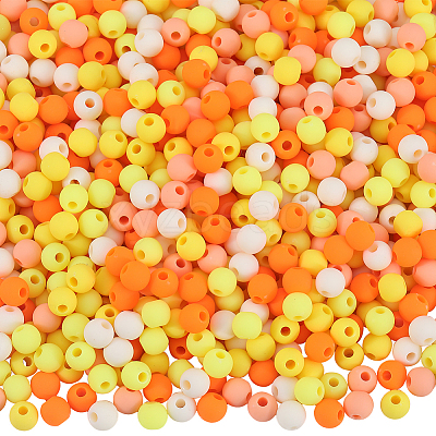 1000Pcs Frosted Opaque Acrylic Beads OACR-SP0001-32A-1