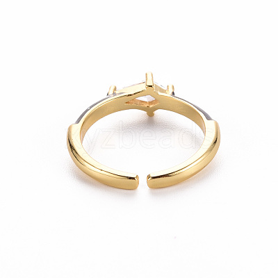 Brass Enamel Cuff Rings RJEW-T016-28B-NF-1