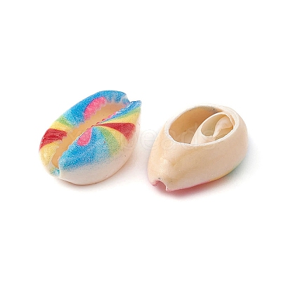 20Pcs Printed Natural Cowrie Shell Beads SHEL-YW0001-03B-1