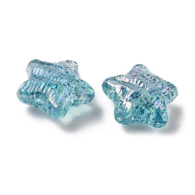 UV Plating Transparent Acrylic Beads OACR-G051-01G-1