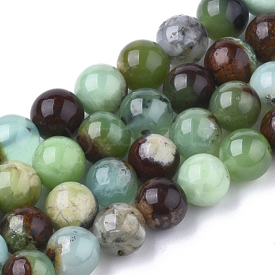 Natural Chrysoprase Beads Strands G-S333-8mm-016-1
