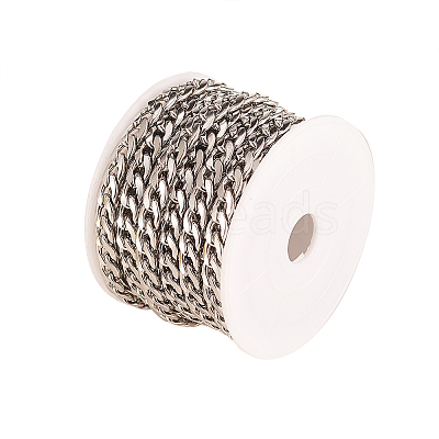 304 Stainless Steel Cuban Link Chains CHS-CJ0001-28P-1