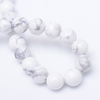Round Natural Howlite Bead Strands X-G-R345-6mm-18-1