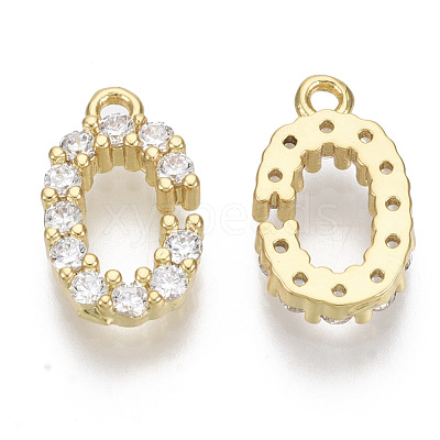 Brass Micro Pave Cubic Zirconia Charms KK-T060-05-C-G-NF-1