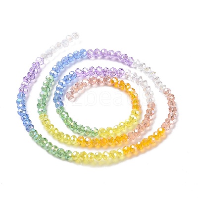 Transparent Electroplate Glass Beads Strands GLAA-E036-02-1