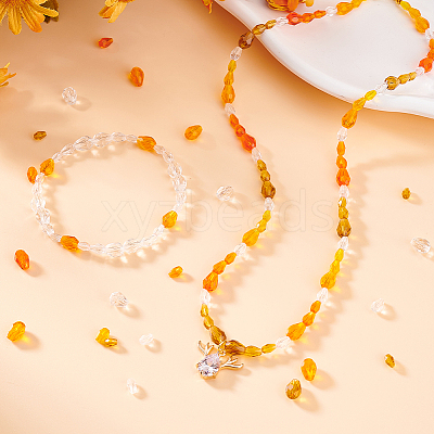 24 Strands 12 Styles Transparent Faceted Glass Beads GLAA-WR0001-04-1