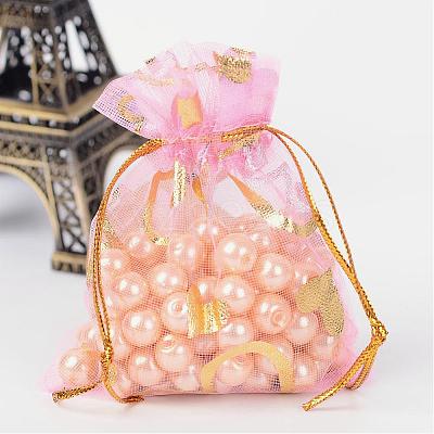 Heart Printed Organza Bags OP-R022-7x9-02-1
