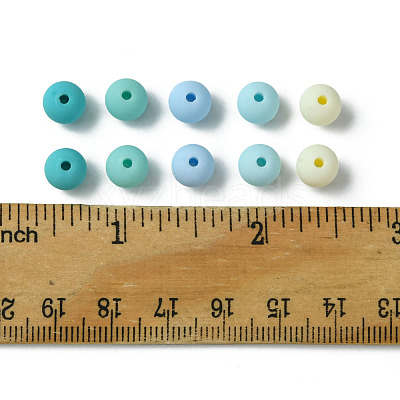 70Pcs Rubberized Style Acrylic Beads MACR-FS0001-71A-1