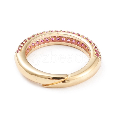 Adjustable Brass Micro Pave Cubic Zirconia Cuff Rings RJEW-L098-007C-G-1
