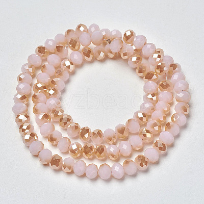 Electroplate Glass Beads Strands X-EGLA-A034-J4mm-K03-1