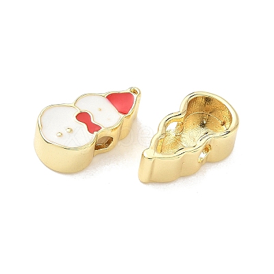 Christmas Brass Enamel Beads KK-I474-G09-1