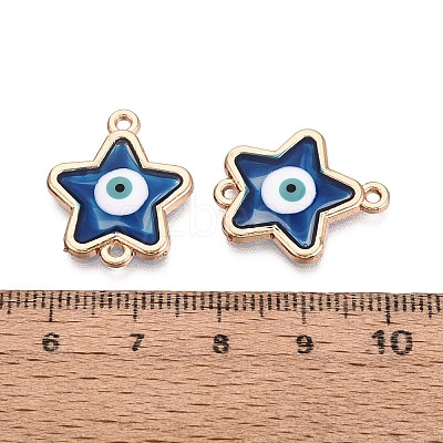 Alloy Enamel Blue Evil Eye Links Connector Charms with Resin ENAM-N071-03B-G-1