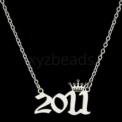 Crown Birth Year 201 Stainless Steel Pendant Necklaces for Women FS-WG4E8F2-72-1