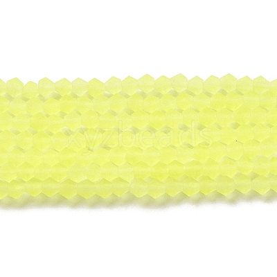 Imitate Austrian Crystal Frosted Glass Beads Strands GLAA-F029-TM4mm-B21-1