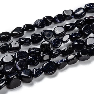 Synthetic Blue Goldstone Beads Strands G-G018-25-1
