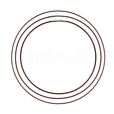3Pcs 3 Sizes 2MM Round Cowhide Leather Cord Necklaces Makging NJEW-TAC0049-1