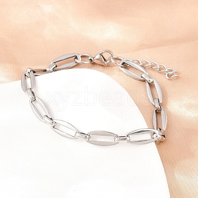 304 Stainless Steel Oval Link Chain Bracelet & Necklace Jewelry Sets SJEW-L199-06P-1