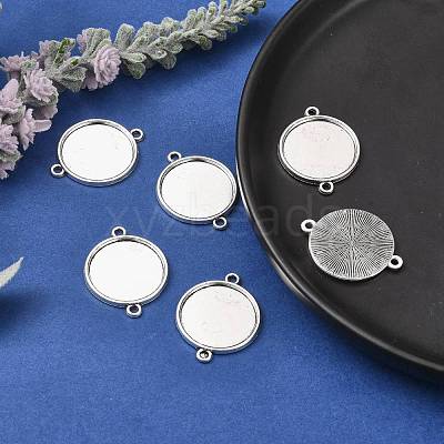Tibetan Style Alloy Cabochon Connector Settings X-TIBE-M022-11AS-1
