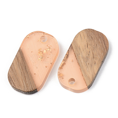 Transparent Resin & Walnut Wood Pendants RESI-S389-023A-B04-1