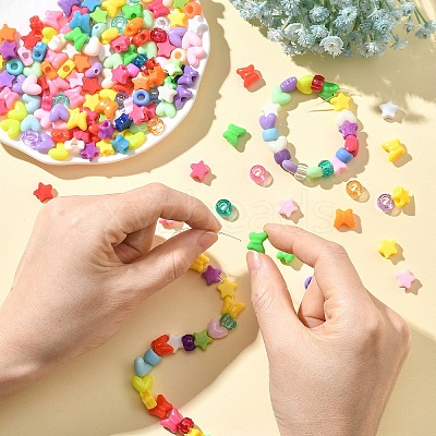 900Pcs 5 Styles Opaque & Transparent Plastic Beads KY-YW0002-26-1