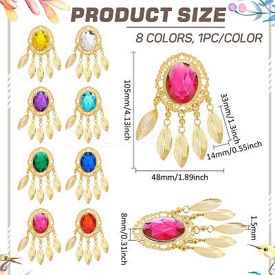 8Pcs 8 Colors Iron Big Pendants FIND-FG0003-31G-1