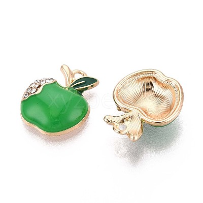 Rack Plating Alloy Crystal Rhinestone Enamel Pendants PALLOY-T091-29B-1