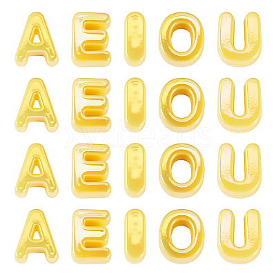 50Pcs 5 Styles UV Plating Opaque Acrylic Beads PACR-TA0001-31B-1