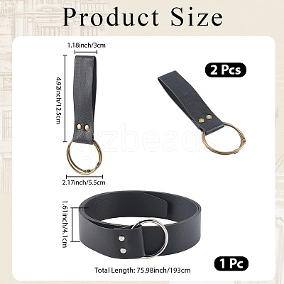 1Pc PU Leather Wrap Around Chain Belts AJEW-CL0003-70B-1